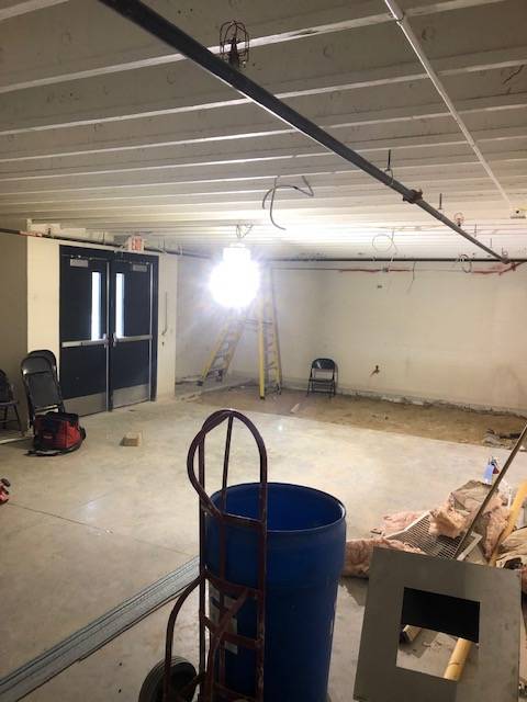 Another area under renovation in the Jamie Hosford Football Center.